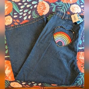 Cider Rainbow bottom wide leg jean